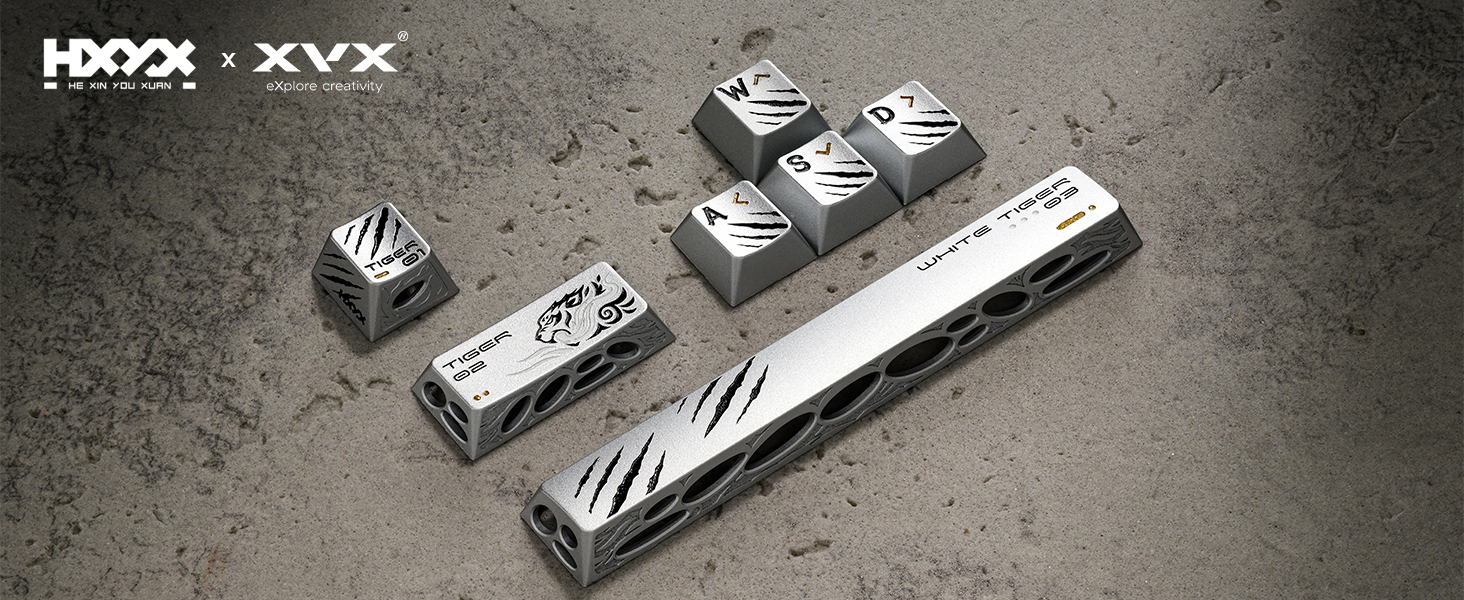 XVX Aluminum Metal Silver Keycaps