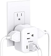 Multi Plug Outlet Extender with USB, Addtam Electrical 3 Outlet Box Splitter with 3 USB Wall Char...