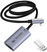 Guermok 4K 60FPS Video Capture Card, L-Shaped USBC, 3.3ft, 1080P 240FPS USB3.0 HDMI to USB A/C Ca...