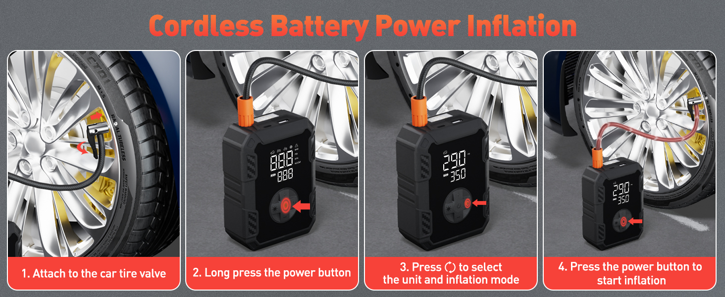 tire inflator portable are compressor car pump