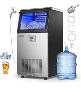 VEVOR Commercial Ice Maker Machine, 120 lbs/24h with 30 lbs Storage Capacity, Built-in/Freestandi...