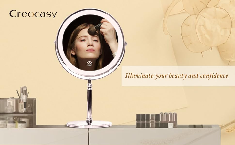 makeup mirror with lights and magnification