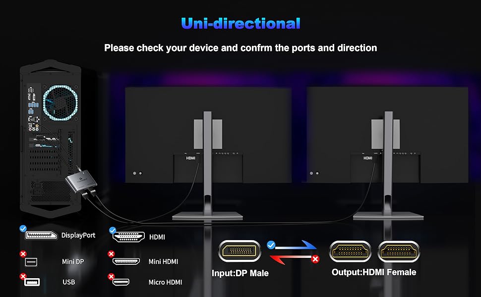 hdmi splitter 1 in 2 out extended display