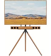 UPGRAVITY Easel TV Stand for 45-65 inch Flat Screens, Height Adjustable Tripod TV Stand with Soun...