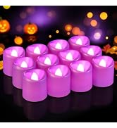 5plots 24Pack Purple Flameless Votive Candles, Fake Electric Candles | 100 Hours LED Tealights, A...