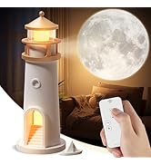DSYHYL Moon Lamp Projector Night Light,Lighthouse Lamp Decor Night Light for Kids,Moon Light Gala...