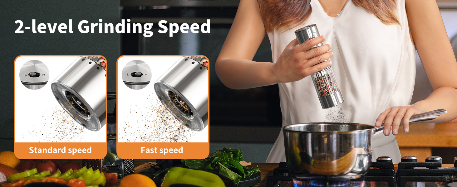Electric Salt and Pepper Grinder Set