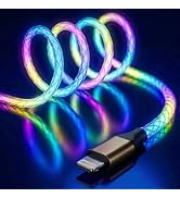Areson Light up iPhone Charger, RGB Colorful Gradual LED Lightning Cable MFi USB A to Lightning C...