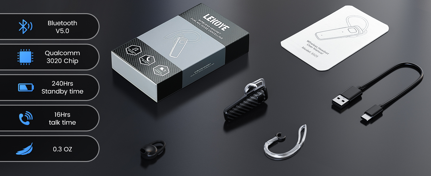 Wireless earpiece provides fast and stable pairing with any IOS and Android smart phones
