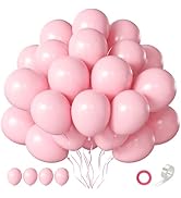 CVPARTYON Pink Balloons 60 Pcs Light Pink Balloons 12 Inch Baby Pastel Pink Balloon for Arch Garl...