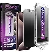 CHRYSHA 2 Pack Matte Privacy Screen Protector for iPhone 16 Pro Max, 9H Tempered Glass, Full Cove...