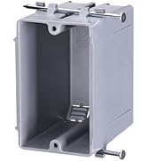 LEONLITE One Gang New Work Electrical Outlet Box, Ultra-deep 22.5 Cubic Inch Device Box, PVC Elec...