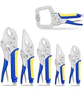 Evertools 6-Pack Vice Grips Pliers Set, Locking Pliers Set Included 5",7",10"Curved Jaw Locking P...