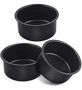 E-far 4 Inch Cake Pan Set of 3, Nonstick Stainless Steel Mini Round Cake Pans Tin, Small Size for...