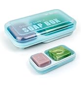 AIDIMMING Extra Large Double Soap Dish with Lid, Self Draining Soap Holder and Saver for Bathroom...