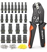 Preciva 350Pcs Waterproof Automotive Wire Connectors with Crimping Tool AWG 18-14, 1/2/3/4 Pin Au...