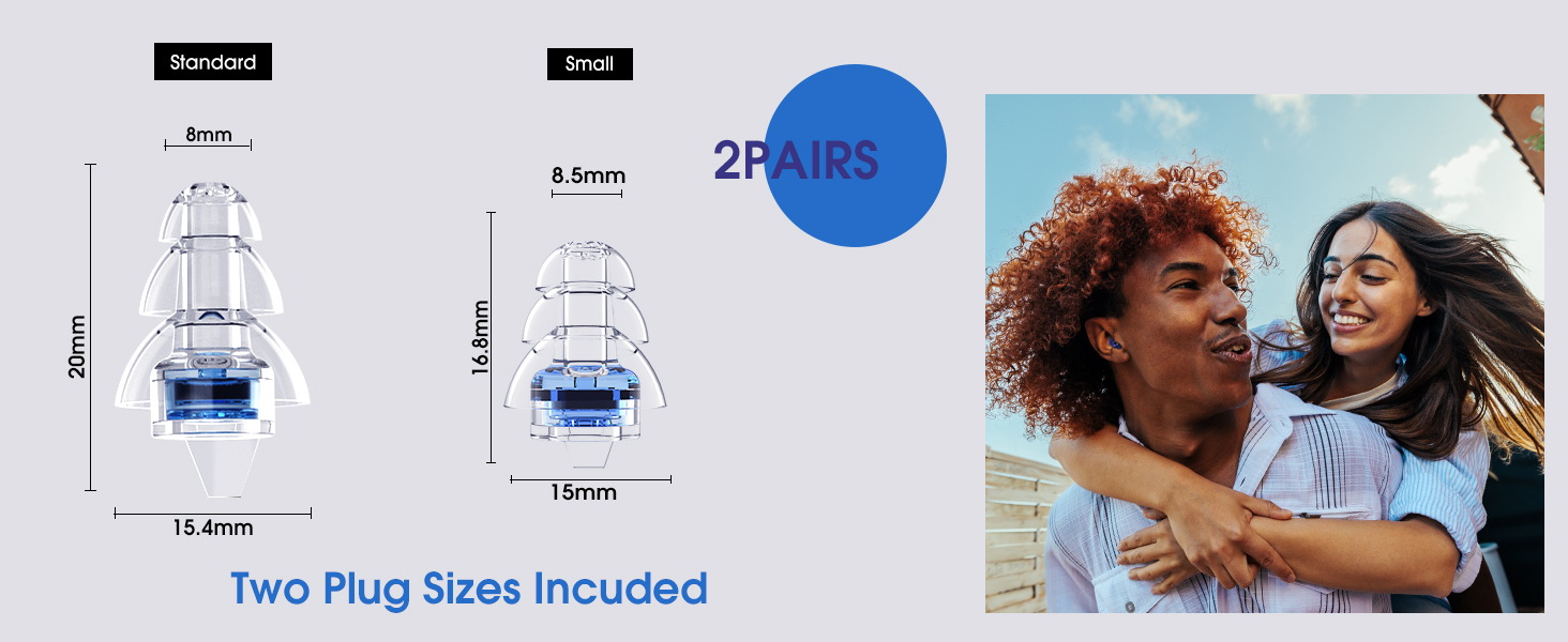2 Pairs ear plugs for concert (small &amp; medium)
