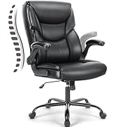 DUMOS Office Chair - Ergonomic Executive Computer Desk Chairs with Adjustable Flip-up Armrest, Sw...