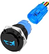 DaierTek Horn Button 12V Marine Horn Button 16MM Momentary Push Button Switch Stainless Steel Blu...