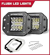 Flush Mount LED Pods, OFFROADTOWN 2pcs 5'' 78W Driving Lights LED Work Light Flush LED Light Bar ...