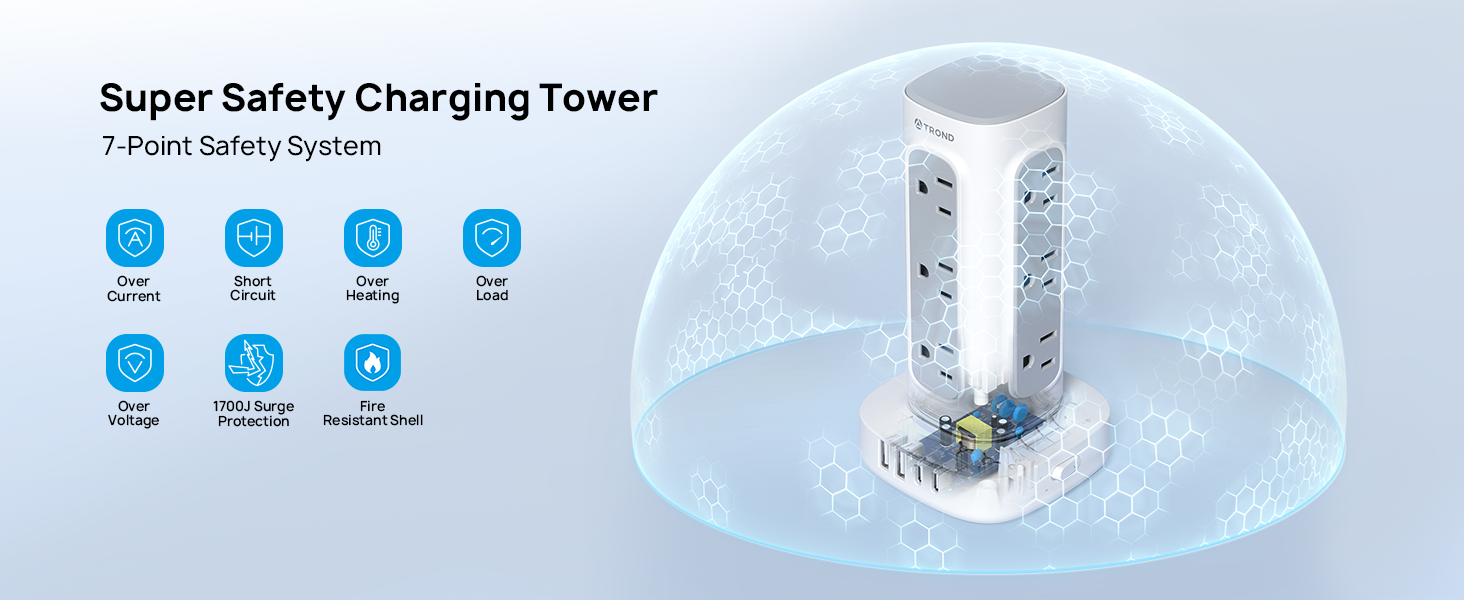 power strip surge protector tower