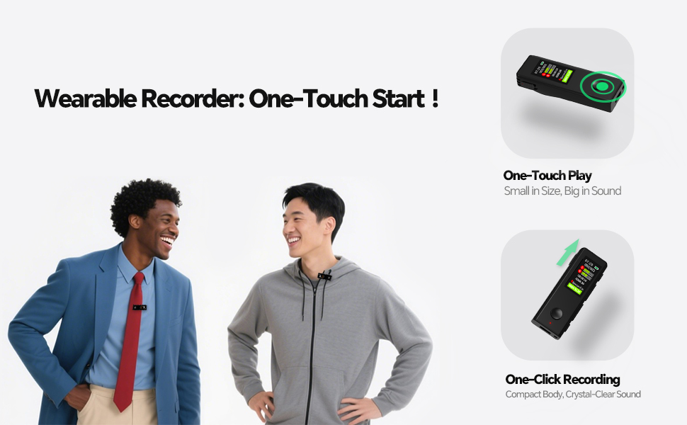 Jaswill T61 Collar clip digital recorder is a wearable recording device