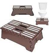 Folding Step Stool with Non Slip Rubber Feet, 5'' Tall Footrest for Cars and Bathtubs, Foldable S...