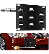 CNSPEED Front Bumper Tow Hook License Plate Mount Bracket Holder Bolt Relocator for BMW E39 E46 E...