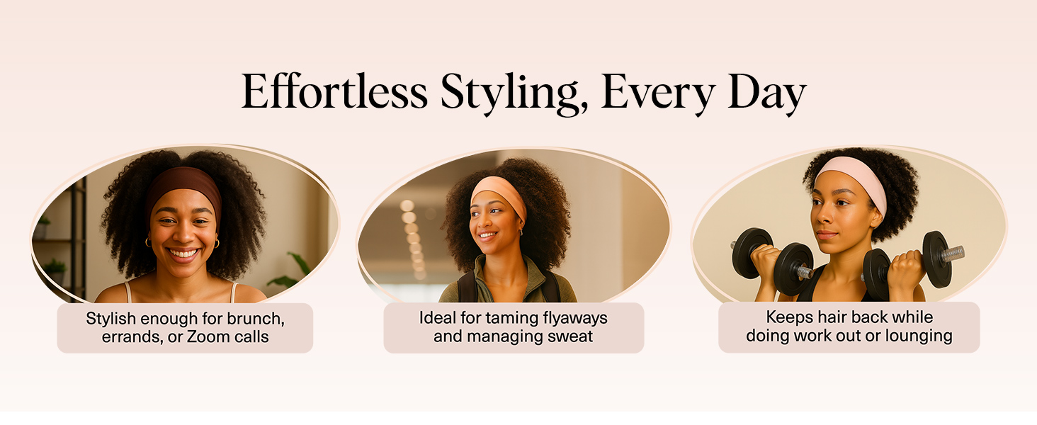 Kitsch Wide Headbands for Women for Workout, Yoga, Gym,Running, Exercise Stretchy Head Bands Sedona
