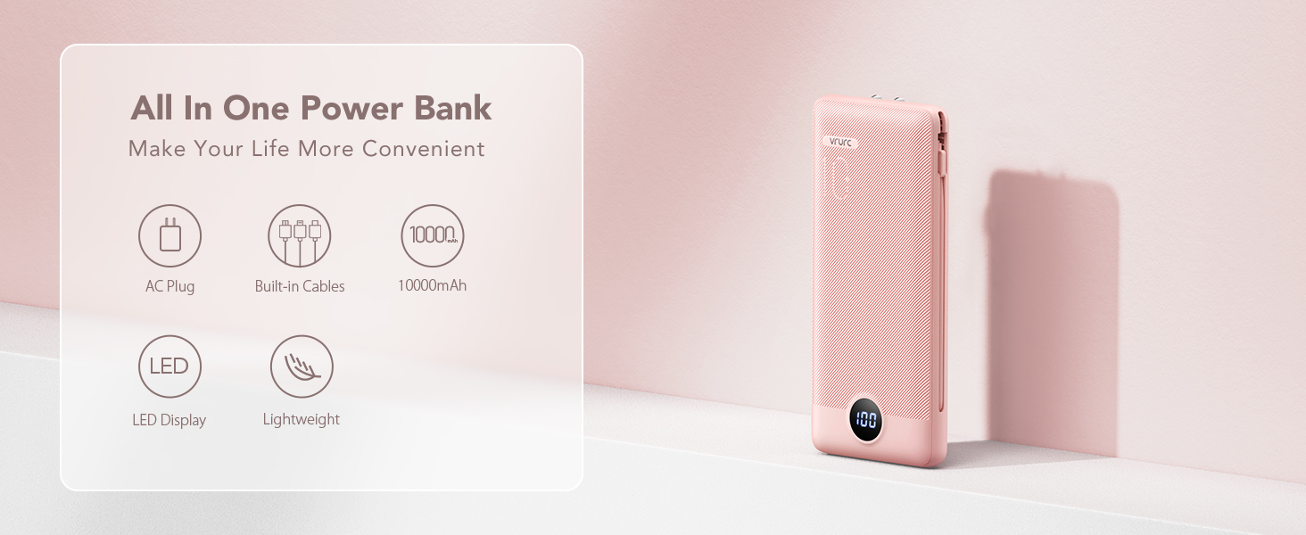 pink portable charger