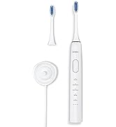 SprinJene Sonic Electric Toothbrush with Wireless Charger and 2 Replacement Heads- 2000 MAH Recha...