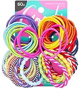 Goody Kids Ouchless Hair Elastics, 60 Ct Assorted Colors, Perfect Stocking Stuffer &amp; Holiday Gift...