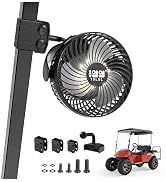 10L0L Golf Cart Fan for All Golf Carts with 56Hrs Runtime - 8000mAh Battery, 3-Speed Cooling, Bui...