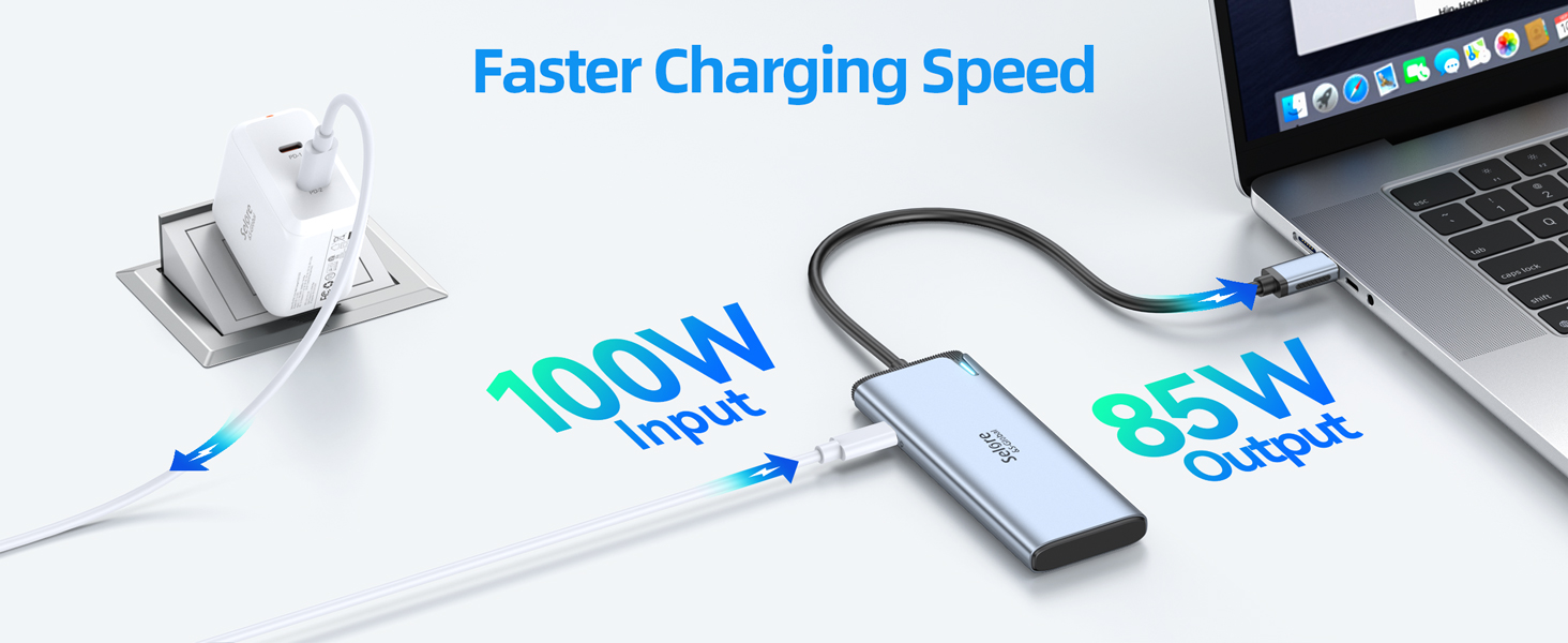 USB C Video Hub USB C to USB C Hub Dual Monitor USB C Splitter with 4K@60Hz Video Output