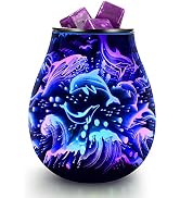 inrorans Dolphin Oil Burner 3D Glass Electric Wax Warmer Wax Burner for Scented Wax with 7 Colorf...