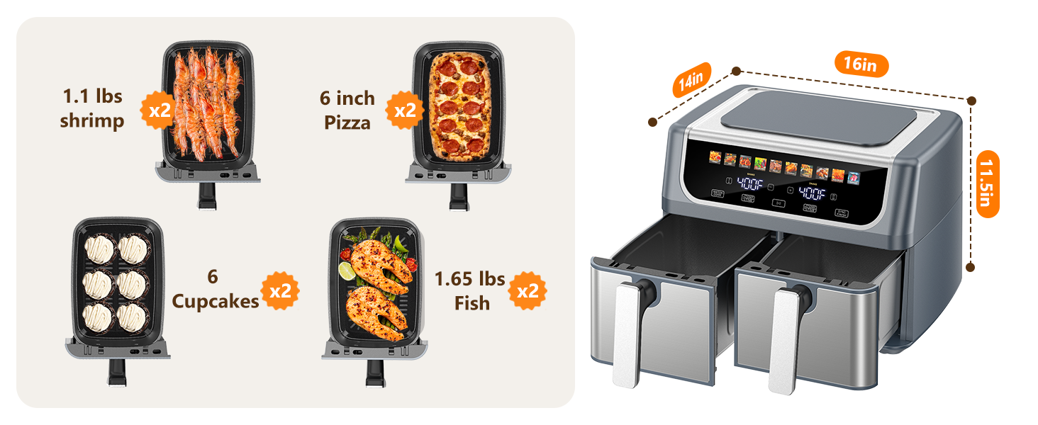KMFurnila Dual Zone Air Fryer