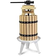 SQUEEZE master Fruit Apple Cider Wine Classic Press- 1.6 Gallon/6L-Solid Wood Basket- 6 Press Woo...