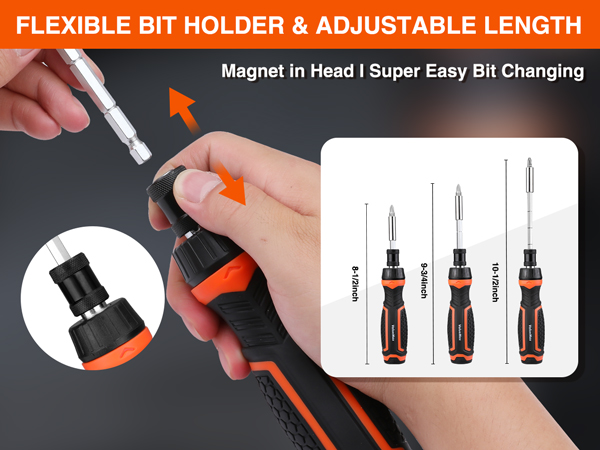 Ratcheting Screwdriver 9-In-1 Multi Screwdriver