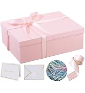 Rinrda Extra Large Gift Box 16.5x13x5.5 inches,Pink Gift Boxes with Lids for Presents,Perfect for...