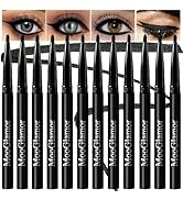 MooGlamor New 12 Pcs Black Eyeliner Pencil Gel Eyeliner Pen with Retractable and Waterproof Eye L...