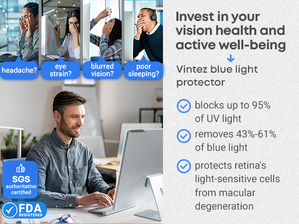 protector de pantalla de monitor de luz azul pantalla de bloqueo de luz azul de la computadora 23 24