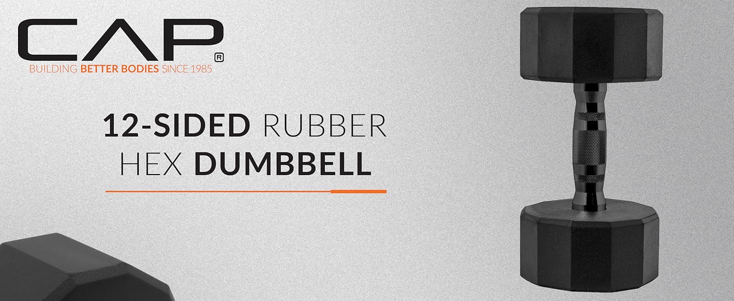 CAP Barbell CAP 12-Sided Coated Dumbbell Black