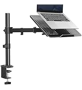 HUANUO Laptop Desk Mount - 17' to 32' Monitor Arm, Ventilated Tray, Fully Adjustable with Tilt, S...