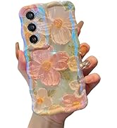 XIZYO Case for Samsung Galaxy S25 Plus, Colorful Retro Oil Painting Flower Cute Floral Aesthetic ...