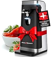 POHL SCHMITT Electric Can Opener, Knife Sharpener and Bottle Opener, Easy Push Down Lever, Black