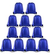 KUUQA 12 Pcs Drawstring Backpack Bags Sport Gym Sack Cinch Bags Bulk for School Traveling and Sto...
