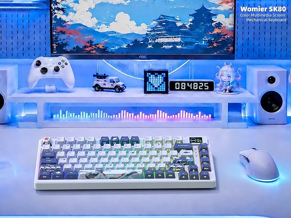 75% Keyboard with Color Multimedia Display Gaming Keyboard