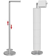 MIROAMZ Toilet Paper Holder Stand 1 pc, Height Adjustable, Reserve Tissue for 6 Spare Rolls, Bath...