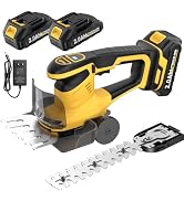 FULLYEA Cordless Hedge Trimmer, 2-in-1 Electric Shrub Trimmer &amp; Grass Shear, Lightweight Bush Tri...