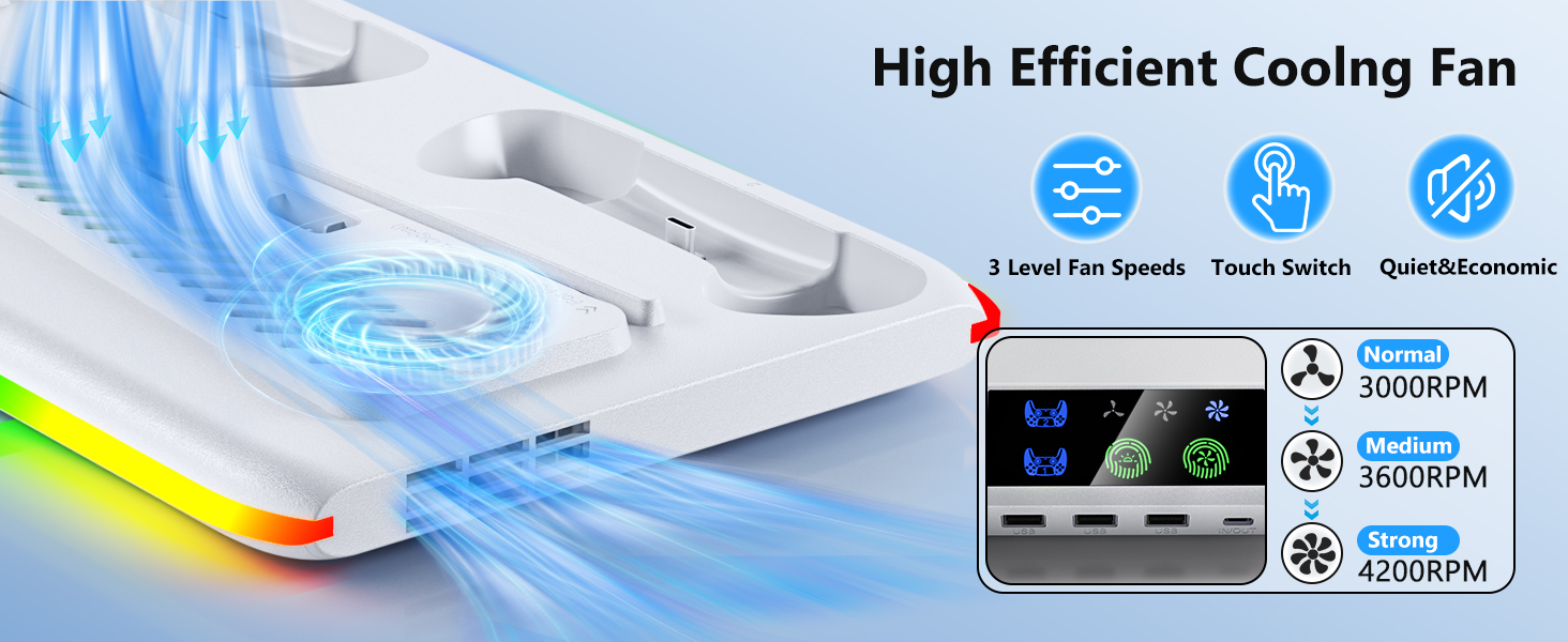 BRHE PS5/Slim/Pro Cooling &amp;amp; Charging Station,PS5/ Slim/Pro Stand,PS 5 Controller Charger